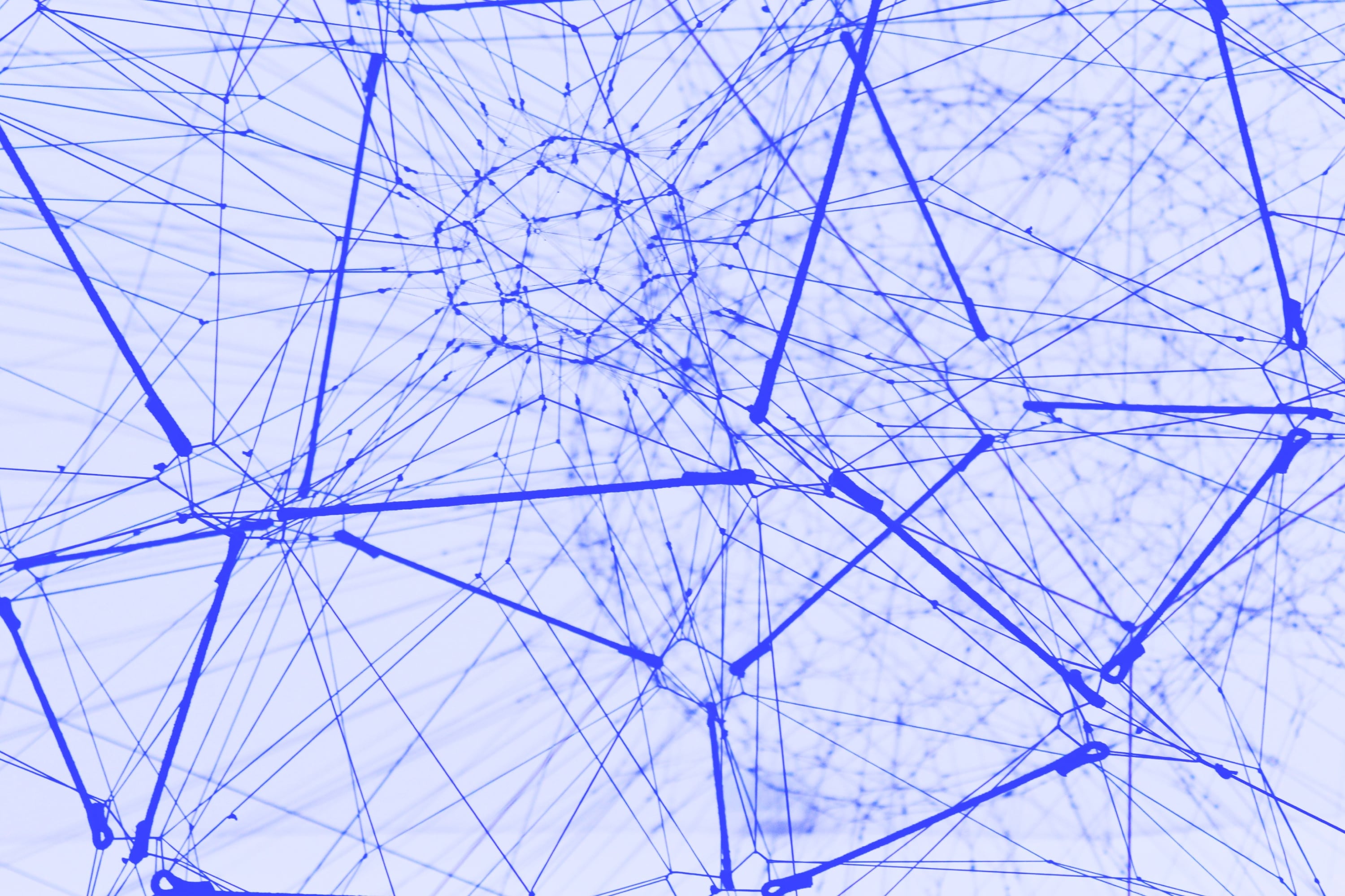 abstract blue network connectivity mesh lines and nodes internet concept