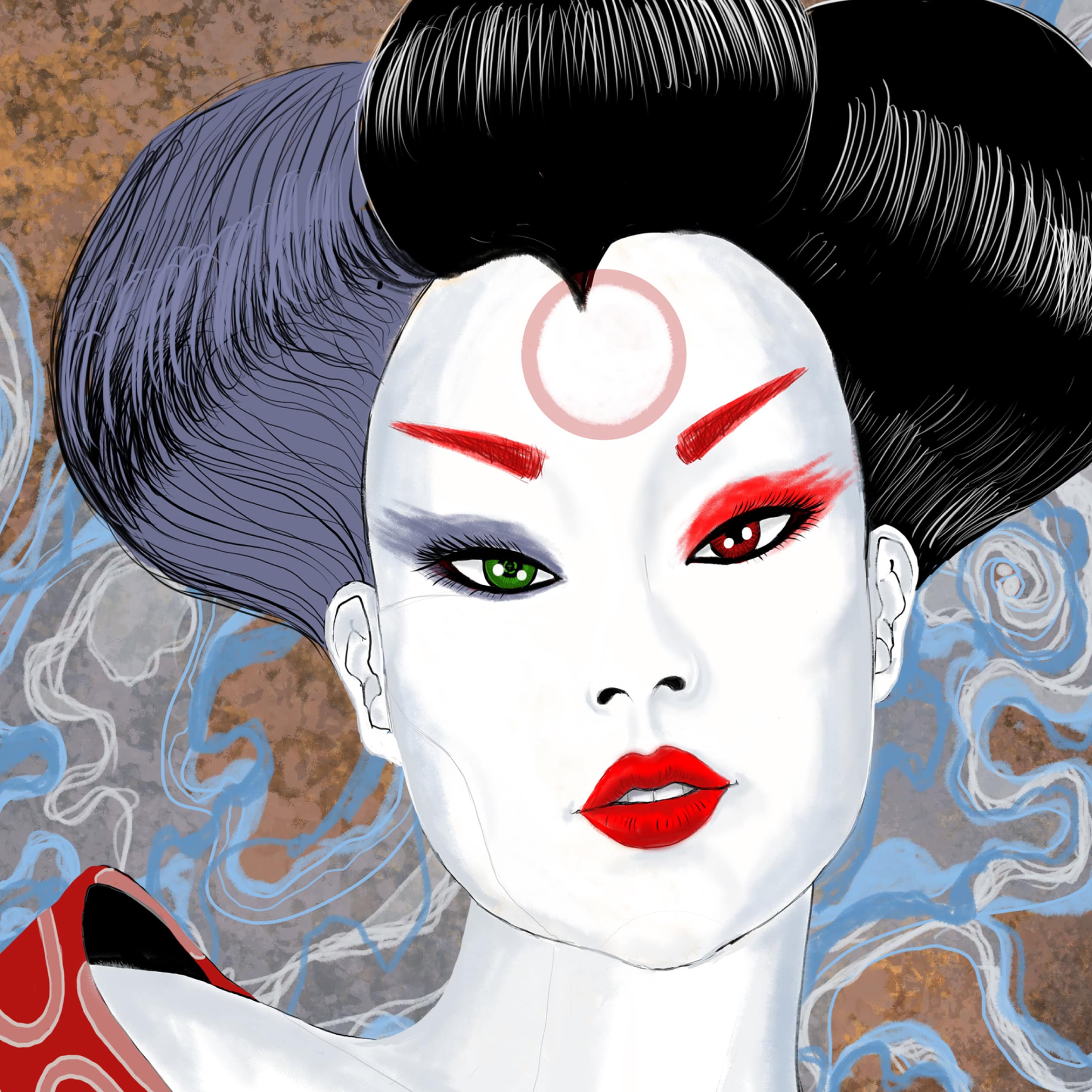 KIBOU illustration portrait artwork