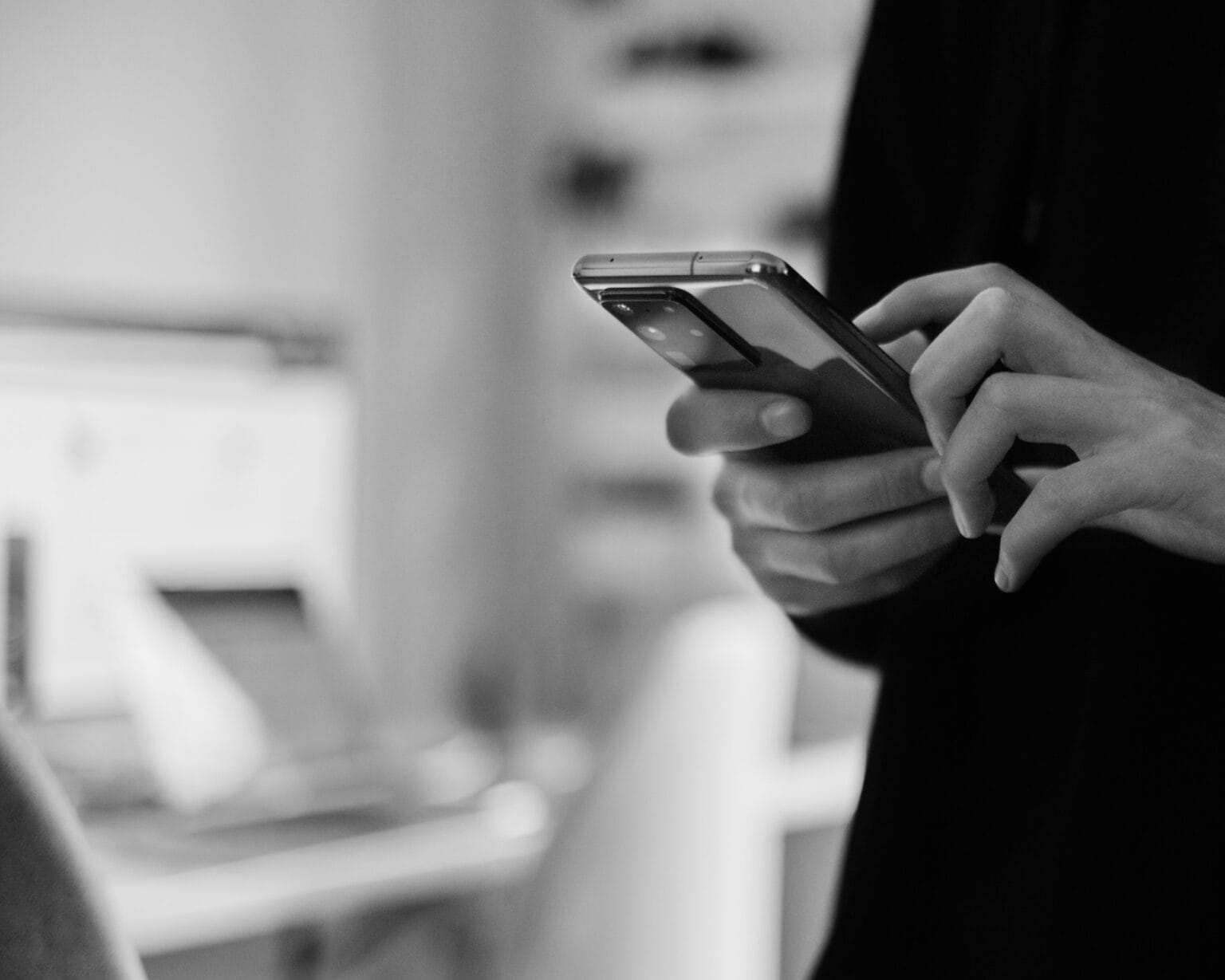 Person looking at mobile phone